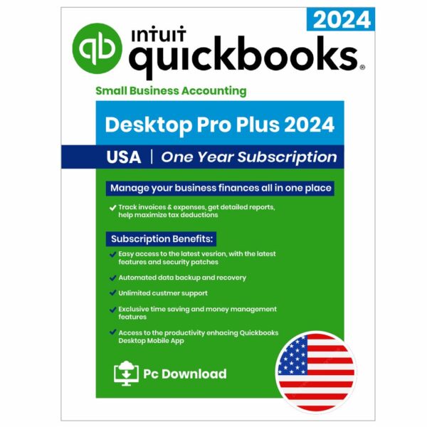 QuickBooks Pro Plus desktop software, advanced accounting solution for small to medium businesses.