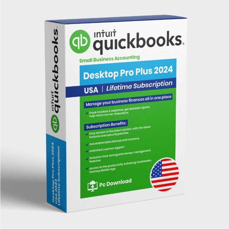 QuickBooks Pro Plus desktop software – advanced accounting solution for small to medium businesses.